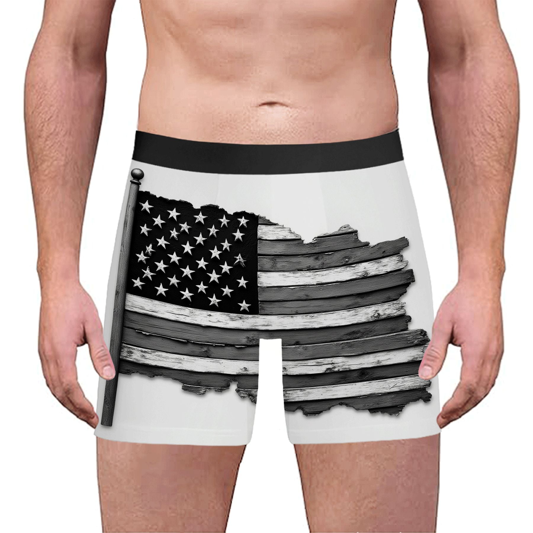 Men's Boxer Briefs with Distressed American Flag Design - Worn & Rugged ...