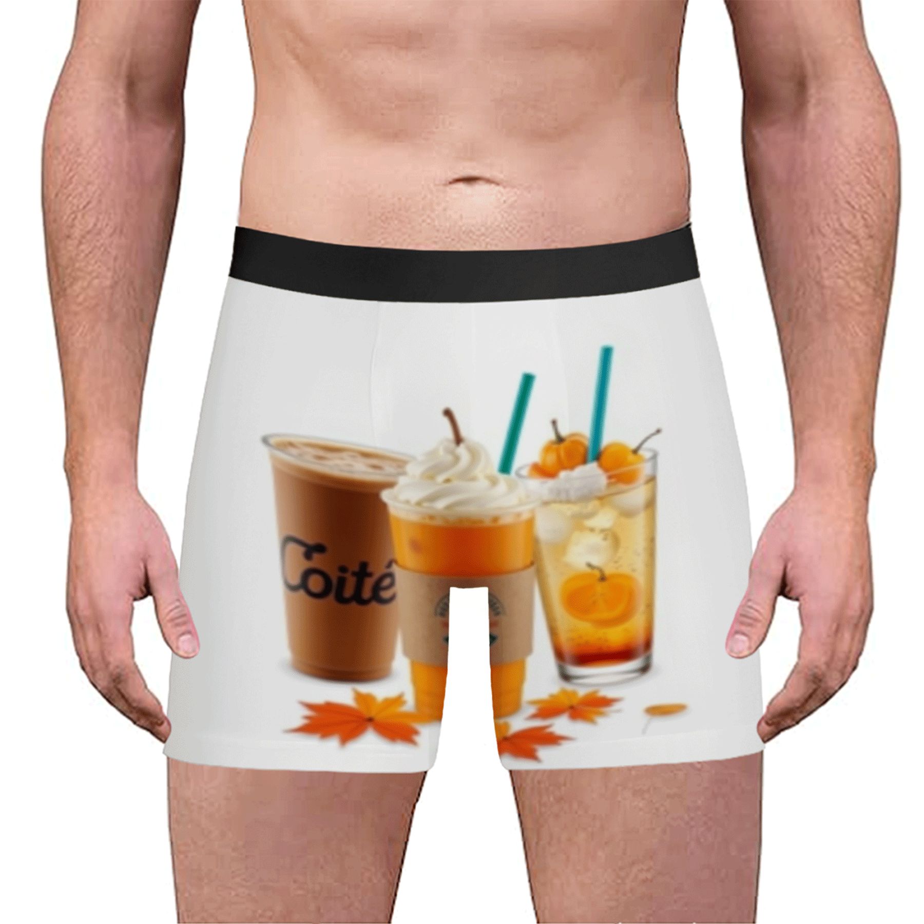 Men's Boxer Briefs with Fun Beverage Print: Hot Chocolate Orange Drink ...