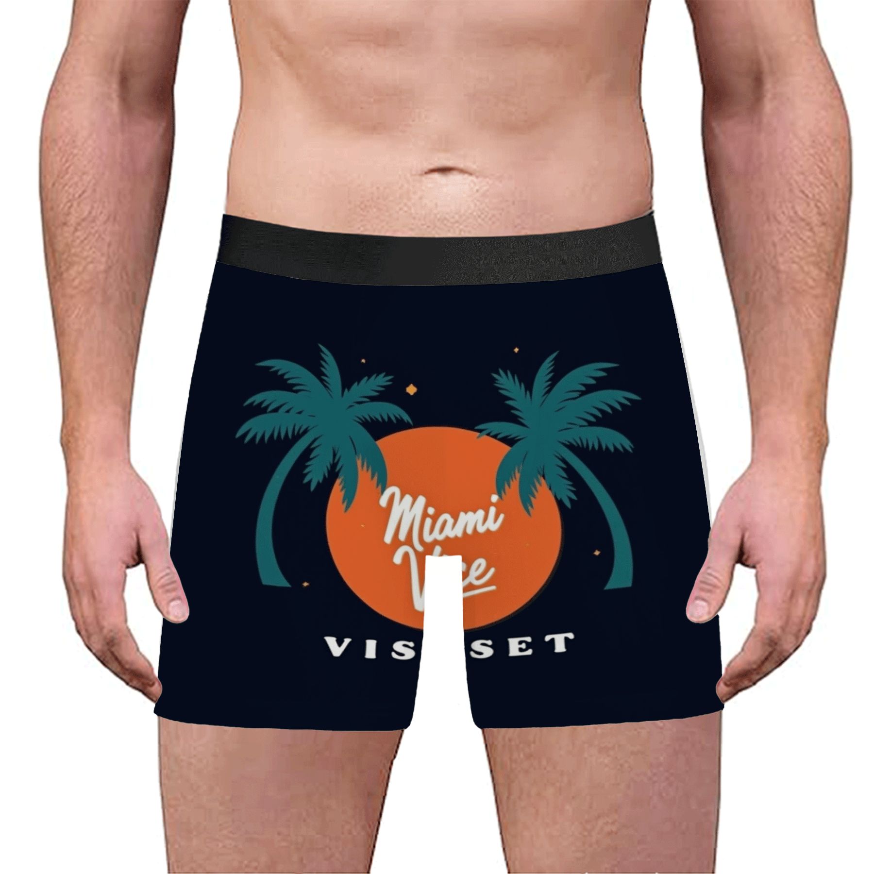 Men's Boxer Briefs with Tropical Palm Tree Design ' Miami Vice ...