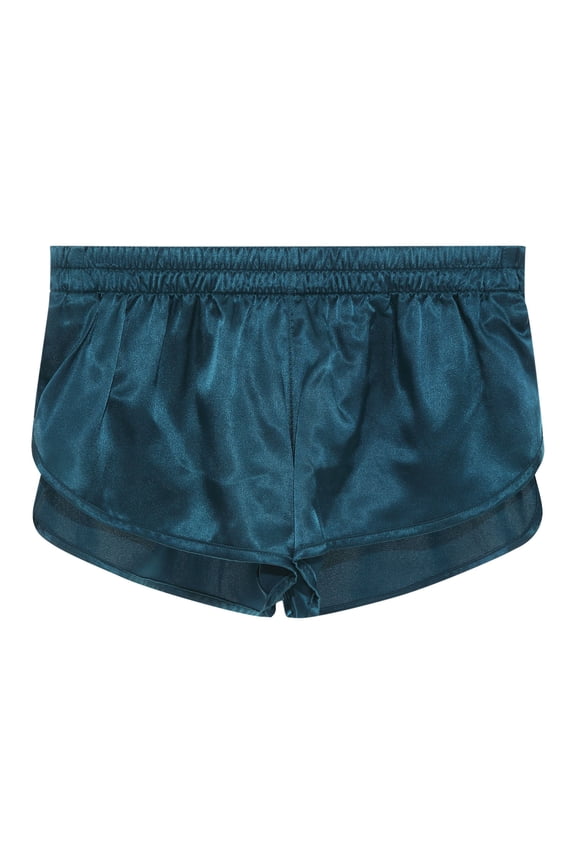 Men's Boxer Jockstrap Sexy Underwear, Silky Satin Split Side Gym Running Active Shorts