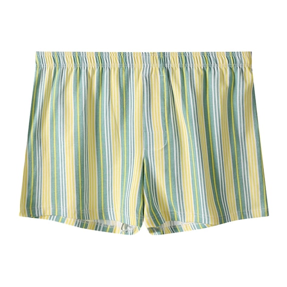 Men's Boxer Shorts Classic Stripe Boxer Casual Lounge Bottoms Shorts Underwear (Green XL)
