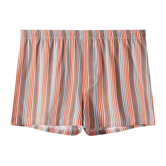 Men's Boxer Shorts Classic Stripe Boxer Casual Lounge Bottoms Shorts Underwear (Light Gray M)