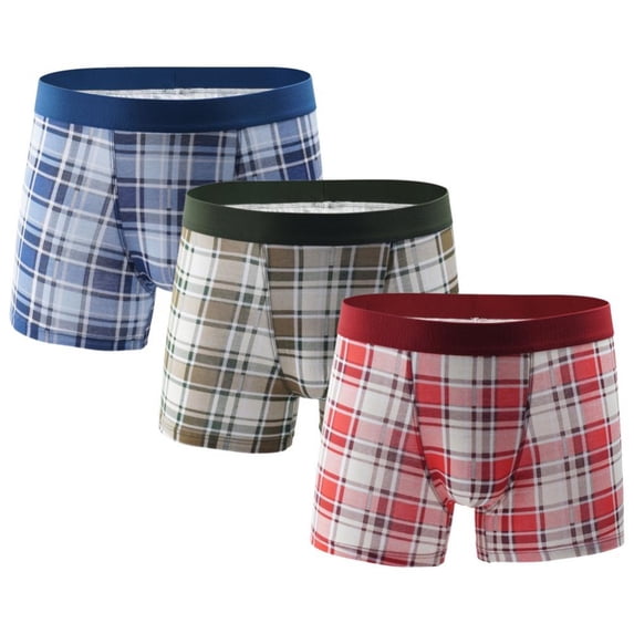 Men's Boxer Shorts, Comfortable Cotton Boxers, Cotton Checks Multicolor Boxers For Men, Multi Pack