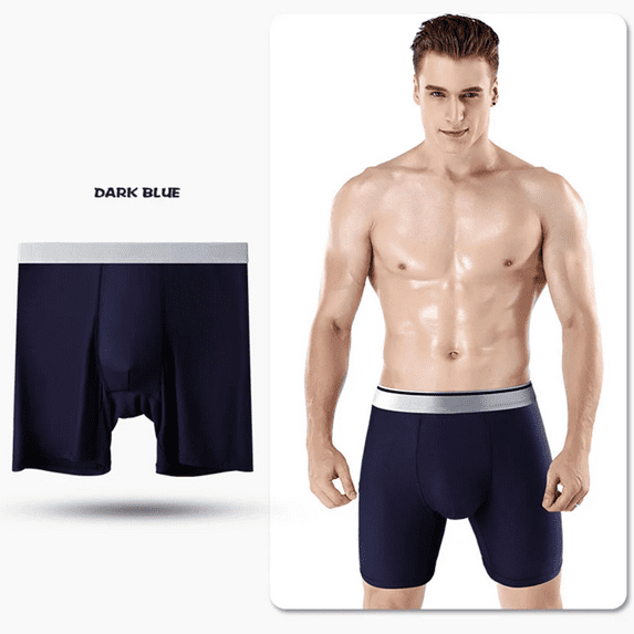 Men's Boxer Underwear Large Size Comfortable Solid Long,1-Pack.