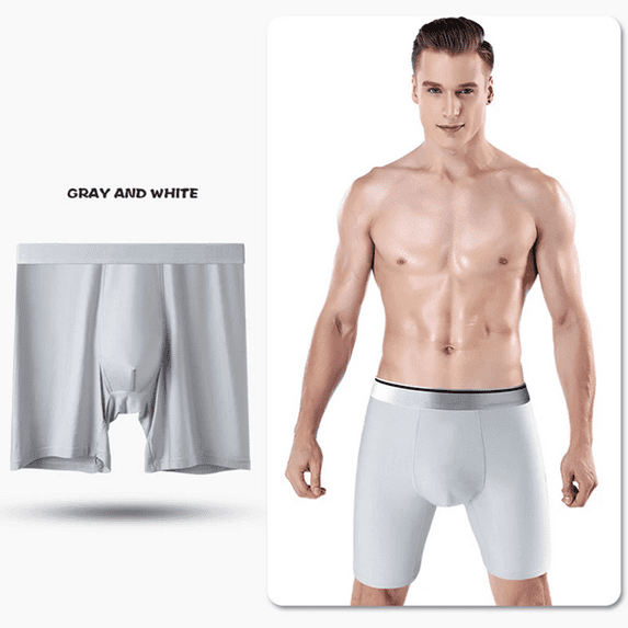 Men's Boxer Underwear Large Size Comfortable Solid Long,1-Pack.