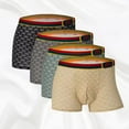 thumbnail image 1 of Men's Boxer Underwear Letter Waistband Fashionable Soft Breathable Comfortable Not Suffocating,4-Pack., 1 of 7