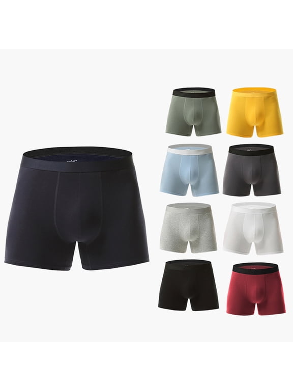 Men's Boxer Underwear U-shape Cotton Stylish Breathable Boxer Briefs(Green,4XL)