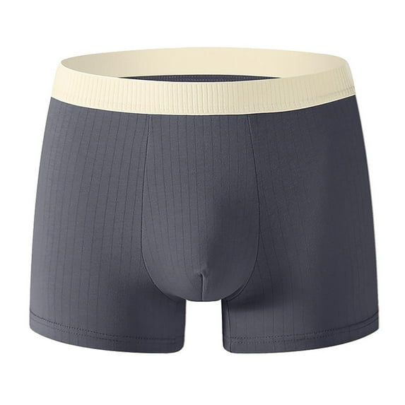 Men's Boxers Briefs Solid Color Breathable Gym Workout Sport Elastic Waist Underwear