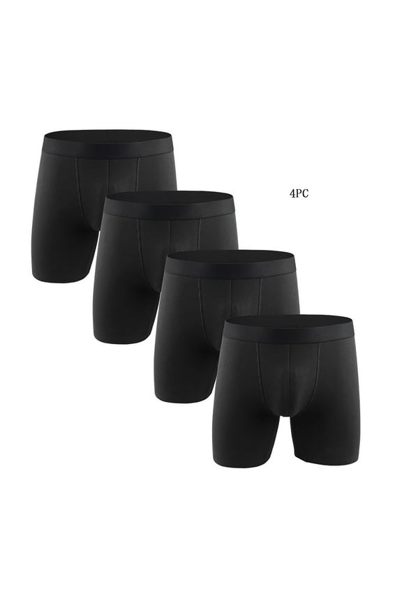 Men's Boxers Briefs Underwear 4PC Men's Underwear Large Size Fatty Men's Underpants Extra Long Sport Solid Color