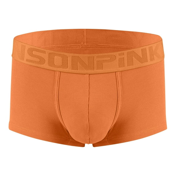 Men's Boxers Briefs Underwear Men's Solid Color Mid Waist Thread New Style Breathable Underwear Underwear