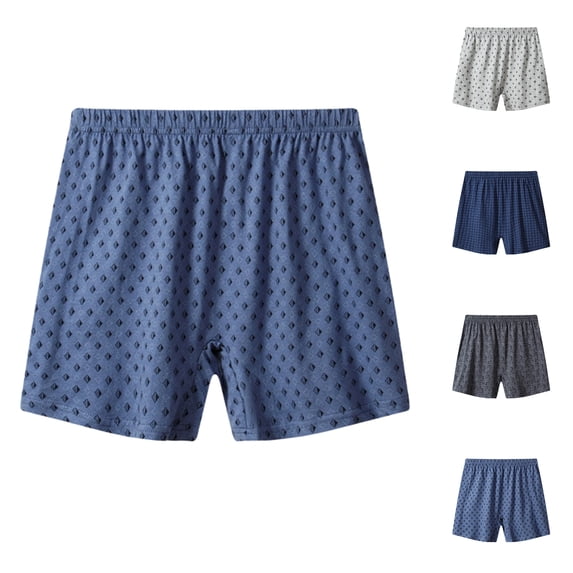 Men's Boxers Underwear Printed Woven Boxers for Men Pack Boxer Shorts Gray 4XL