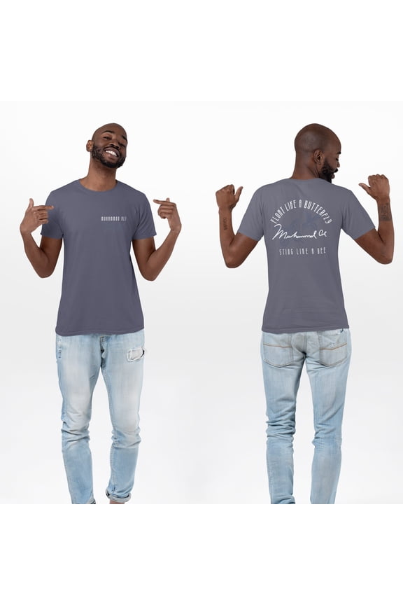 Men's Boxing Legend Muhammad Ali Signature Quote Graphic Tee Blue