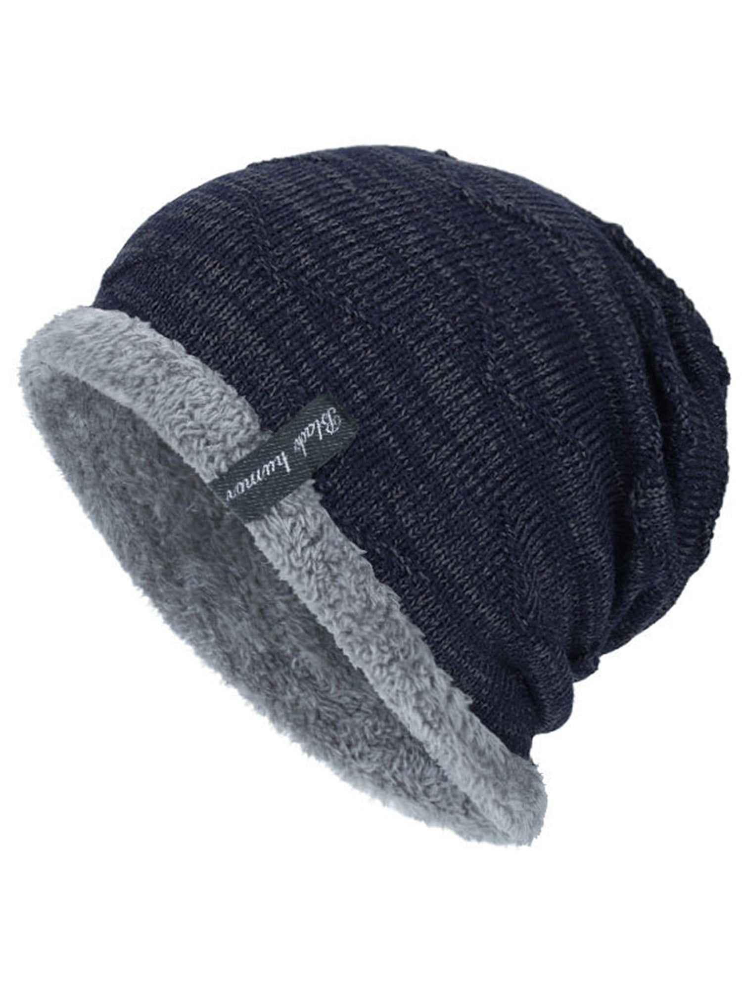 Men's Boy Knit Wool Beanie Soft Hats Winter Warm Ski Slouch Baggy ...