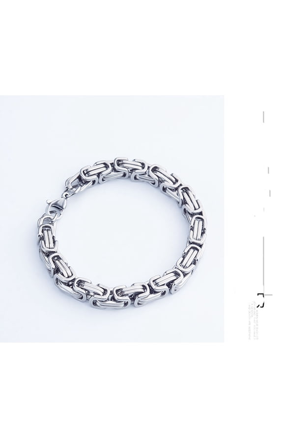 Men's Bracelet, Emperor Cuban Dragon Bone Chain, Byzantine Chain Bracelet, Men's Fashion Punk Hip Hop Bracelet, Silver