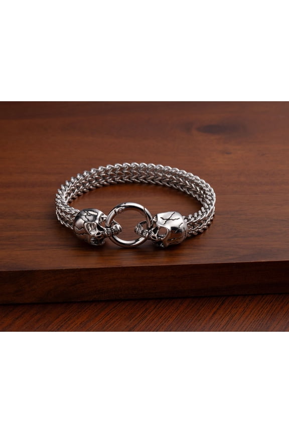 Men's Bracelet Vintage Punk Style Stainless Steel Snake Head Animal Head Skull Jewelry