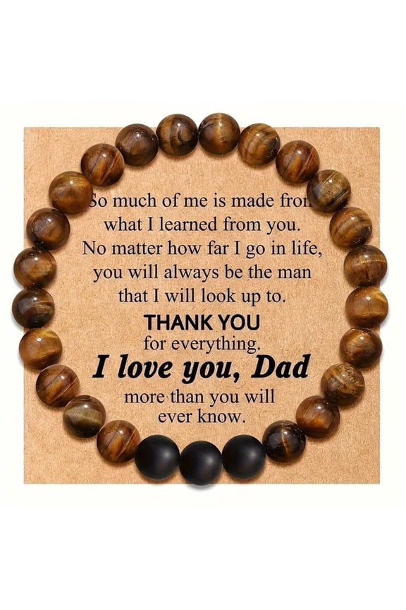 Men's Bracelet with Natural Stone Beads Unique Design for Daily Wear for Father's Day Birthday or Anniversary Handmade Adjustable Bracelet for Dad