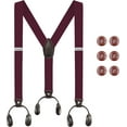 thumbnail image 1 of Men's Braces Button End, Button Braces for Men Trousers Heavy Duty, Men Braces for Trousers with Buttons 1.4" Wide Adjustable Elastic Y Shape, 1 of 1