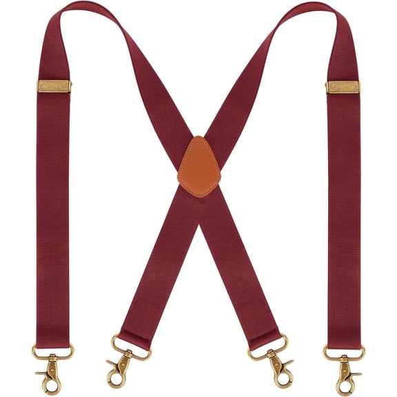 Men's Braces with 4 Hook Clips, Hook Braces for Men Trousers Heavy Duty, Men Braces for Trousers X Shape Adjustable Elastic
