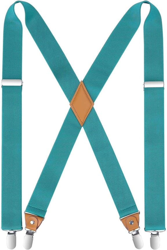 Men's Braces with Very Strong 4 Clips Heavy Duty Suspenders X Style Adjustable Suspender