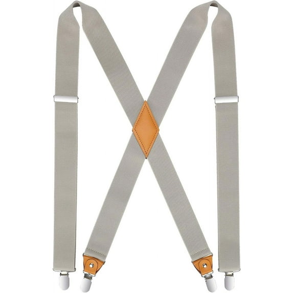 Men's Braces with Very Strong 4 Clips Heavy Duty Suspenders X Style Adjustable Suspender