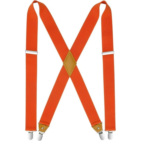 Men's Braces with Very Strong 4 Clips Heavy Duty Suspenders X Style Adjustable Suspender