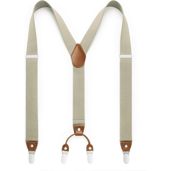 Men's Braces with Very Strong 4 Clips Heavy Duty Suspenders X Style Adjustable Suspender
