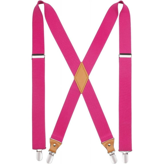 Men's Braces with Very Strong 4 Clips Heavy Duty Suspenders X Style Adjustable Suspender