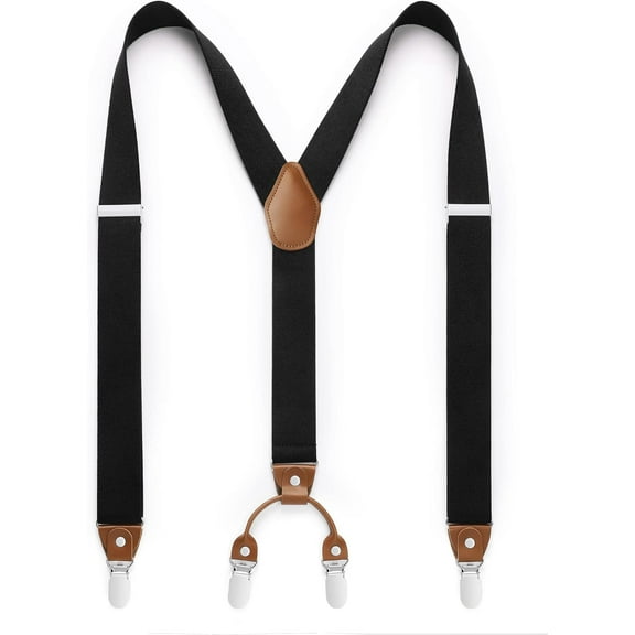 Men's Braces with Very Strong 4 Clips Heavy Duty Suspenders X Style Adjustable Suspender