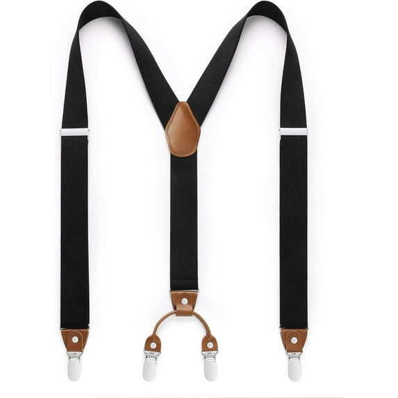 Men's Braces with Very Strong 4 Clips Heavy Duty Suspenders X Style Adjustable Suspender
