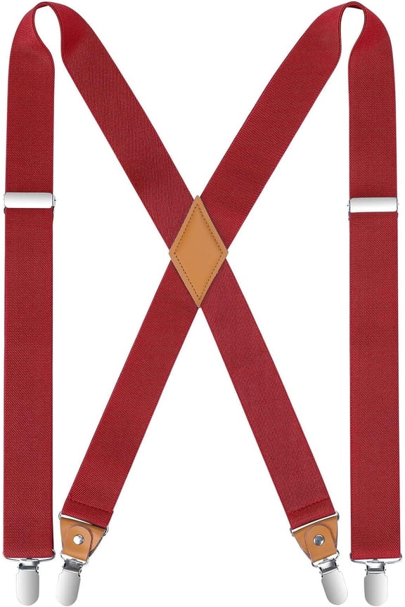 Men's Braces with Very Strong 4 Clips Heavy Duty Suspenders X Style Adjustable Suspender