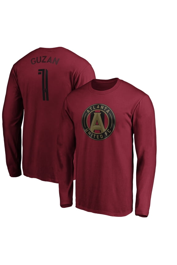 Men's Brad Guzan Red Atlanta United FC Authentic Stack Player Name & Number Long Sleeve T-Shirt