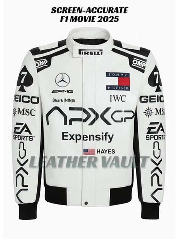 F1 movie 2025 Inspired Racing bomber Leather jacket for Men's Brad Pitt Fans