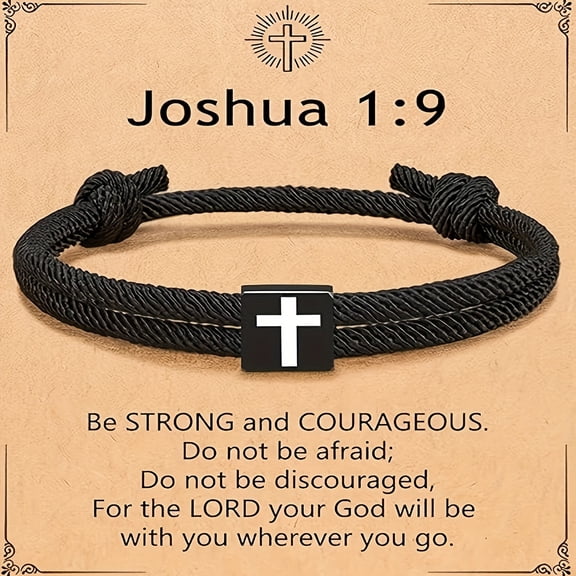 Men's Braided Adjustable Waterproof Surf Cross Bracelet, Gifts for Teenage Boys and Girls.