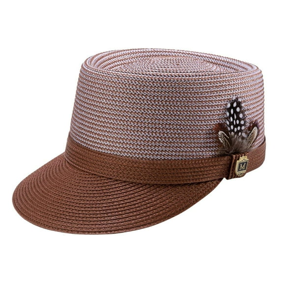 Men's Braided Two Tone Legionnaire Hat in Caramel H-67