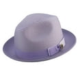 thumbnail image 1 of Men's Braided Two Tone Stingy Brim Pinch Fedora Hat in Lavender H-68, 1 of 1
