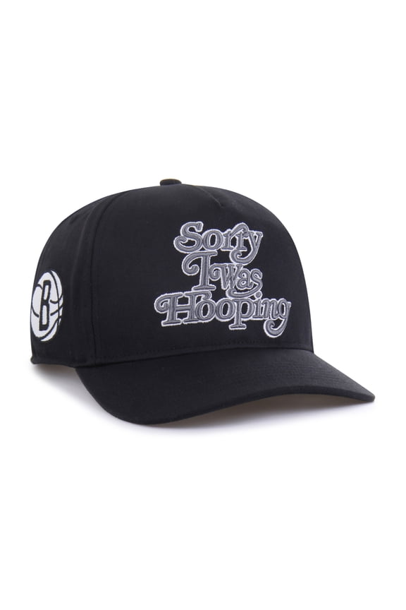 Men's Brand Seen by '47 Black Brooklyn Nets Sorry I Was Hooping Hitch Adjustable Hat