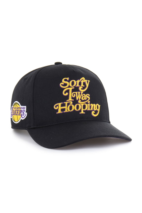 Men's Brand Seen by '47 Black Los Angeles Lakers Sorry I Was Hooping Hitch Adjustable Hat