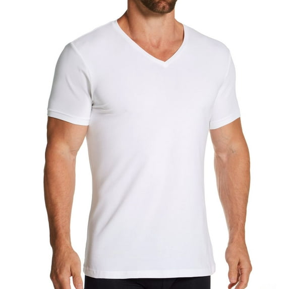 Men's Bread and Boxers 102 Organic Cotton Slim Fit V-Neck T-Shirt (White XL)