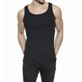 thumbnail image 1 of Men's Bread and Boxers 105 Ribbed Organic Cotton Stretch Slim Fit Tank (Black XL), 1 of 1