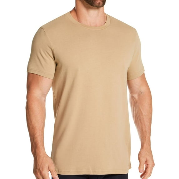 Men's Bread and Boxers 111 Organic Cotton Crew Neck T-Shirt (Khaki L)