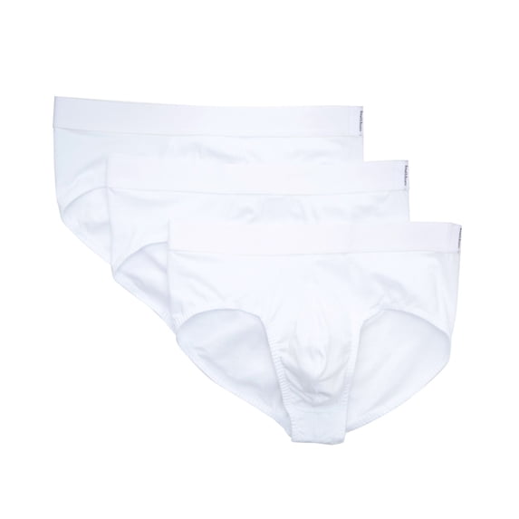 Men's Bread and Boxers 231 Organic Cotton Stretch Brief - 3 Pack (White L)