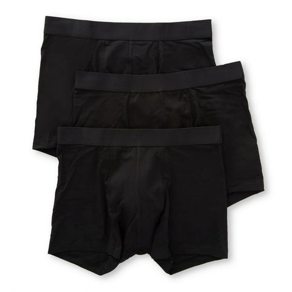 Men's Bread and Boxers 232 Organic Cotton Stretch Boxer Briefs - 3 Pack (Black M)