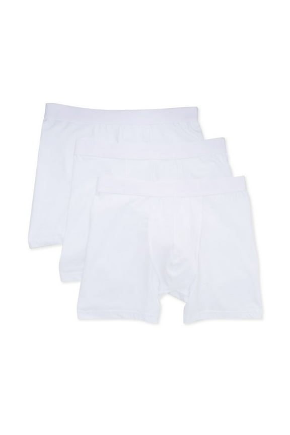 Men's Bread and Boxers 238 Organic Cotton Long Leg Boxer Brief - 3 Pack (White 2XL)
