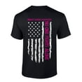 thumbnail image 1 of Men's Breast Cancer Awareness Tshirt Distressed Flag No One Fights Alone Patriotic Short Sleeve T-shirt Graphic Tee-Black-medium, 1 of 4