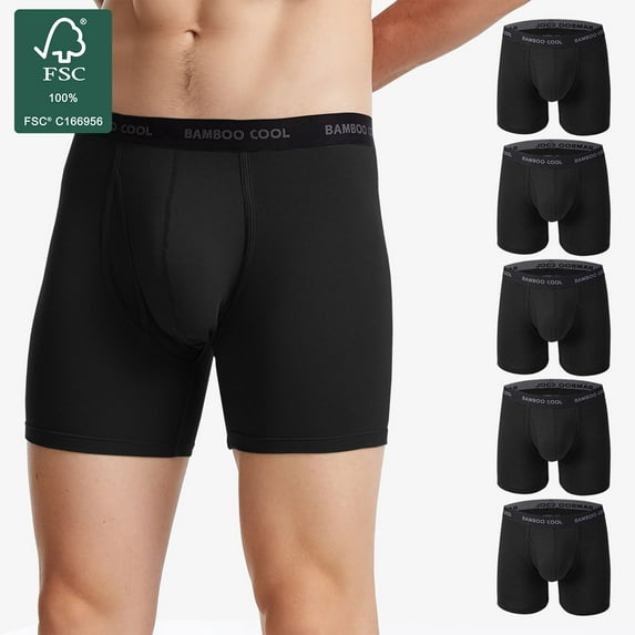 Men's Breathable Boxer Briefs,Bamboo Viscose Underwear for Men,M-XXL,5 Pack