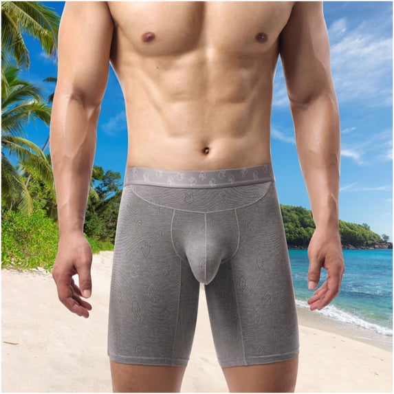 Men's Breathable Boxer Briefs M Dark Gray - Cotton Modal Polyester Blend, Contoured Pouch, Comfort Waistband - Durable for Daily Wear & Workouts