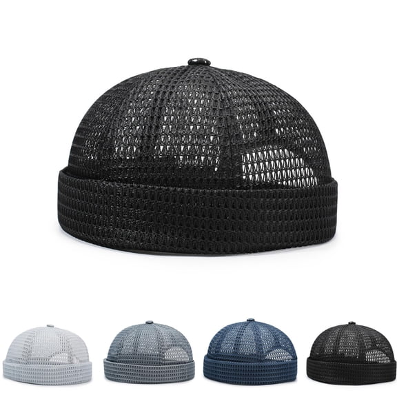 Men's Breathable Brimless Hat for Summer Outdoor Wear, Adjustable Lightweight