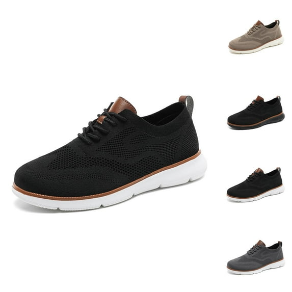 Men's Breathable On Casual Shoes Comfortable Walking Sneakers For Daily Wear Durable Flat Sole Loafers Lightweight Design For Spring Summer Fall Men'S Black Shoes