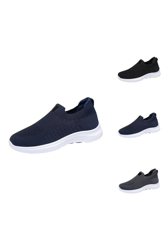 Men's Breathable Casual Shoes Lightweight Comfortable Walking Sneakers For Daily Wear On Flat Sole Loafers Mens Walking Shoes