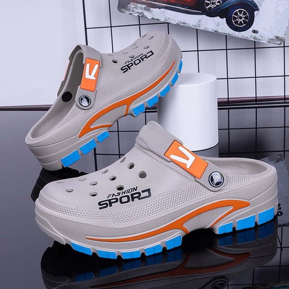 Men's Breathable Clogs Garden Shoes Slip On Work Sandals Non Slip Thick Sole Comfortable Outdoor Indoor Footwear